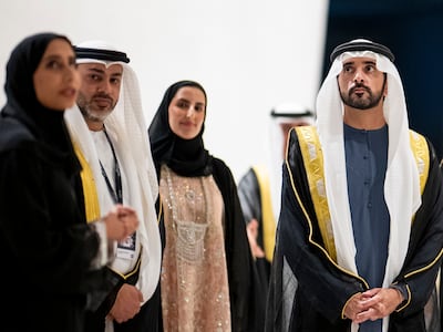 Sheikh Khaled bin Mohamed, left, Crown Prince of Abu Dhabi, and Sheikh Hamdan bin Mohammed, Crown Prince of Dubai. Photo: Omar Al Askar / UAE Presidential Court