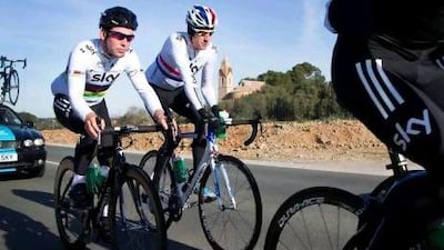 Mark Cavendish, left, and compatriot Bradley Wiggins are the main hopes for Sky Team.