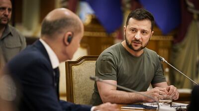 Ukraine's President Volodymyr Zelenskyy is tipped to meet German Chancellor Olaf Scholz in Berlin this month. Getty