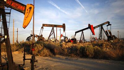 The US oil rig count increased for the first time in 29 weeks. Above, California’s Monterey Shale formation. David McNew / Getty Images