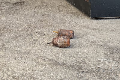 Two unexploded improvised devices found on the day The National visited the neighbourhood. Lemma Shehadi / The National