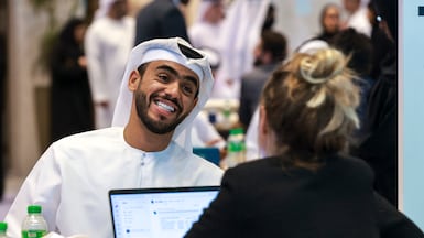 The jobseeking event began in Abu Dhabi on Monday. Victor Besa / The National