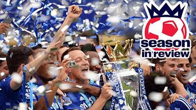 Chelsea celebrate with the Premier League trophy on Sunday after their final match of the season. Andy Rain / EPA / May 24, 2015