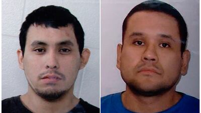 Myles Sanderson, right, died in hospital hours after his arrest. His brother Damien Sanderson, left, was found dead on Monday. AFP