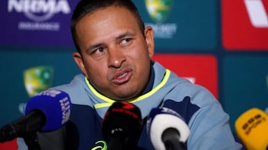 Australia's Usman Khawaja announces his retirement from all international cricket during a press conference at the Sydney Cricket Ground. PA