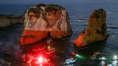 The move came despite an apparent attempt by Lebanon’s Prime Minister Nawaf Salam to halt the planned light show. EPA