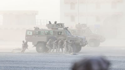 An impressive military demonstration was held during the ceremony