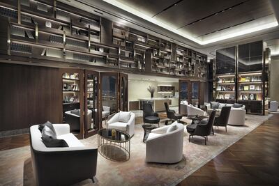 79F Guest Lounge (Salon de SIGNIEL) at Signiel Seoul in South Korea. The Leading Hotels of the World