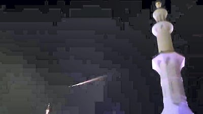 The object, as seen over Sheikh Zayed Mosque. Courtesy Kat Risner.