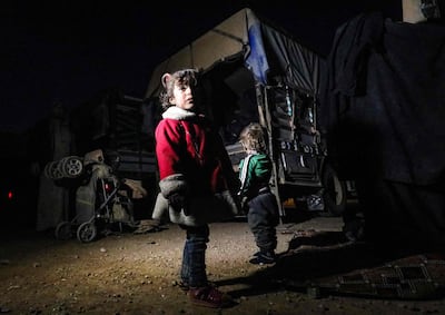 Children in Deir Ezzor province, Syria, fleeing ISIS territory. Delil Souleiman / AFP