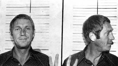 Actor Steve McQueen after his arrest for drink-driving and speeding, June 1972. Getty Images