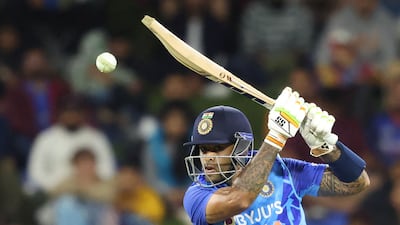 Suryakumar Yadav hit seven sixes during his century. AFP