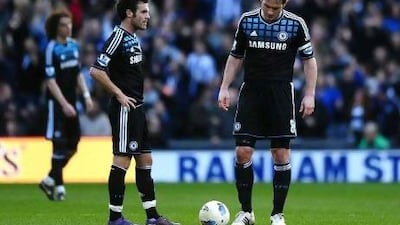 Juan Mata, left, and Frank Lampard sum up Chelsea's miserable day on Saturday as they lost 1-0 to West Bromwich Albion.