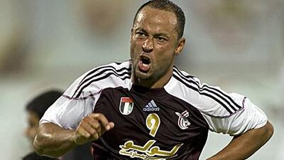 Baiano reacts after scoring against Sharjah as Al Wahda clinched the Pro League title.