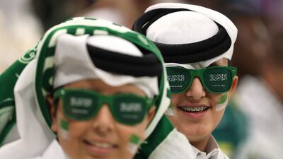 Saudi Arabia fans inside the Lusail Stadium. Reuters