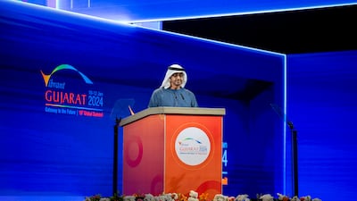 Sheikh Mohamed delivers a speech during the summit. Photo: Hamad Al Kaabi / UAE Presidential Court
