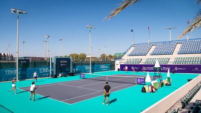 Ambiance during practice ahead of the 2021 Abu Dhabi WTA Womens Tennis Open WTA 500 tournament. Jimmie 48 / WTA