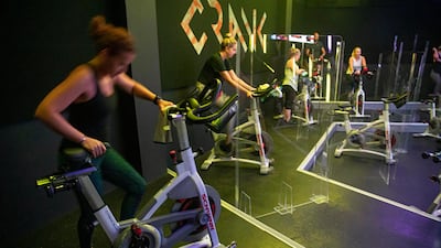 Fitness enthusiasts in Dubai return to gyms as Covid-19 restrictions ease. Antonie Robertson / The National