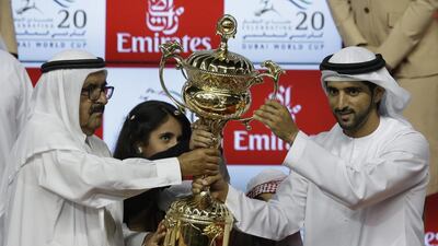 'I am pleased to announce that I have donated the Dubai World Cup prize of (US$6 million) to the Dubai Autism Centre,” Sheikh Hamdan, right, wrote on his Twitter page. EPA