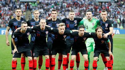 The Croatian team line up. AP Photo