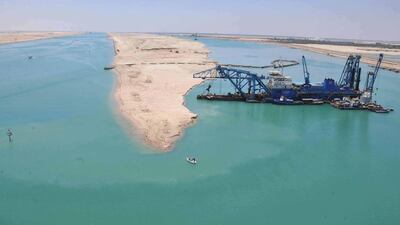 A dredger at work on the New Suez Canal. Courtesy NMDC