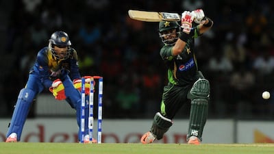 Ahmed Shehzad led the Pakistan innings to help his team defeat Sri Lanka with plenty of wickets and overs spare. Lukruwan Wanniarachchi / AFP