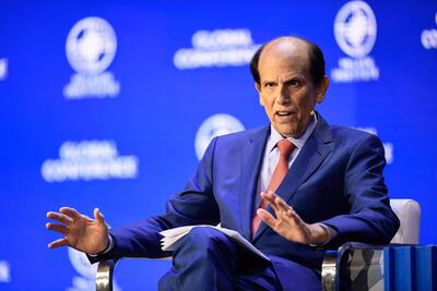 Michael Milken, Chairman, Milken Institute, speaks during the Milken Institute Global Conference in May in Beverly Hills, California. Photo: AFP