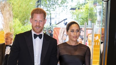 Prince Harry and Meghan, Duchess of Sussex attend the premiere of Disney's 'The Lion King' in London's Leicester Square on July 14, 2019. AFP