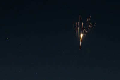 Iranian ballistic cluster munitions are fired towards Tel Aviv. Getty Images