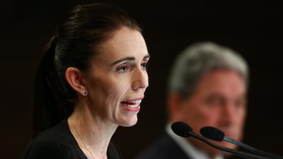 Prime Minister Jacinda Ardern and Deputy Prime Minister Winston Peters speak to media during a press conference at the New Zealand Parliament. Getty Images