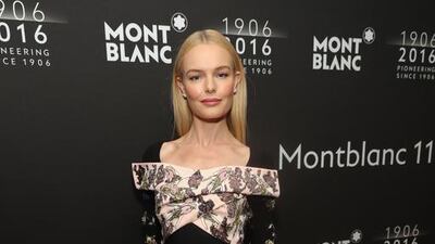 Actress Kate Bosworth wore an elegant off-the-shoulder dress by Dior. Getty Images / Montblanc
