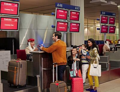 Emirates is encouraging passengers to arrive at the airport three hours before their flights depart this weekend. Courtesy Emirates