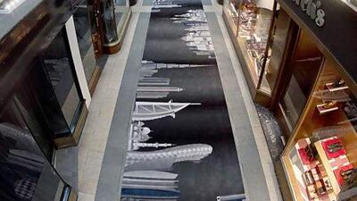 The 180 metre long bespoke designed carpet at Burlington Arcade. Photo by Justin Setterfield