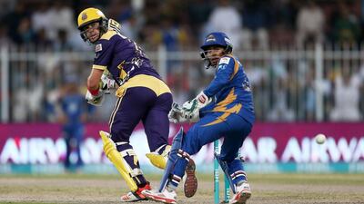 Kevin Pietersen, left, shown here playing for Quetta Gladiators during the Pakistan Super League at Sharjah Cricket Stadium in Sharjah. Pawan Singh / The National