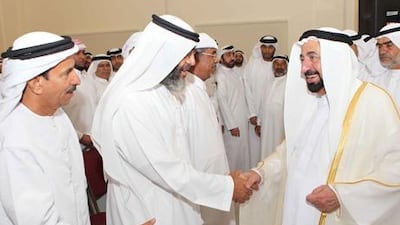 Sheikh Sultan bin Mohammed Al Qassimi, Ruler of Sharjah, at the opening of the majlis in the Mughaidir suburbs in Al Talla'a, Sharjah. Courtesy Wam