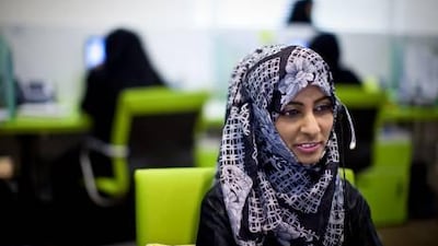 Agents such as Habeeba Sayed at Etihad’s new call centre in Al Ain say they are looking forward to a women-only workplace.