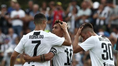 Ronaldo appears to have a good bond with his new teammates already. AFP