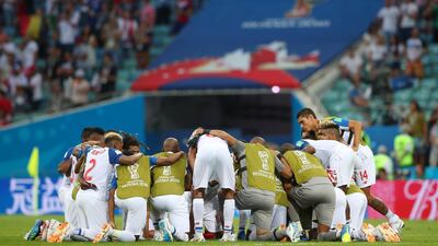 Panama players after the match. Hannah McKay / Reuters
