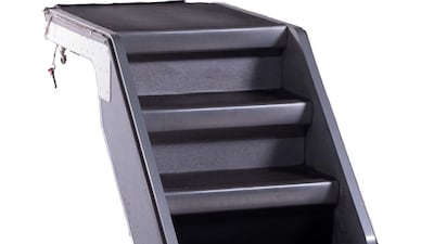 This A380 cockpit stair is one of 400 lots up for auction over the three days.