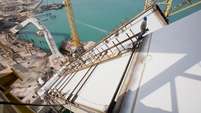 Construction of the Sheikh Zayed Bridge before its inauguration in November 2010. Jaime Puebla for The National