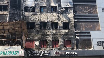 The Chibli Centre and its surroundings. The Hezbollah building was burnt during clashes last year.