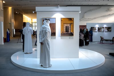 Fares Al Kaabi’s works at the Cartographies, Revised exhibition at Manarat Al Saadiyat. Victor Besa / The National