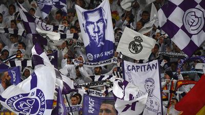 Real Madrid fans during the match. AFP