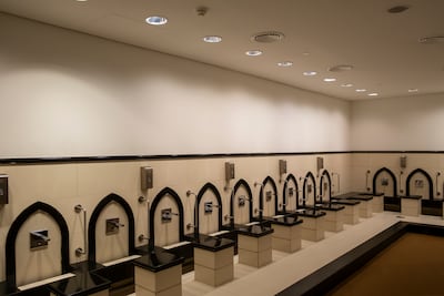 The ablution area of the prayer room at Mall of the Emirates. Antonie Robertson / The National