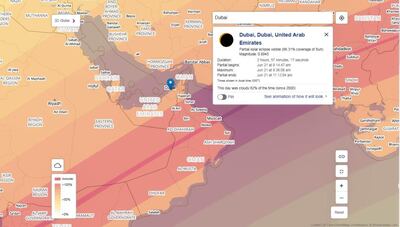 A detailed map shows the path of the eclipse. Courtesy: The Dubai Astronomy Group