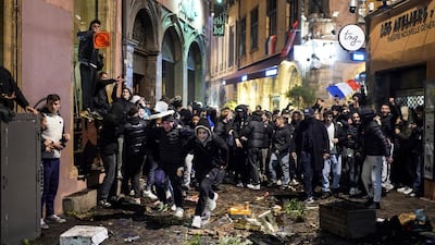 The scene in the city of Lyon last night. AP