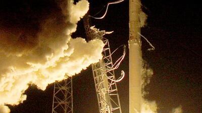 A remodelled version of the SpaceX Falcon 9 rocket lifts off at the Cape Canaveral Air Force Station. Joe Skipper / Reuters