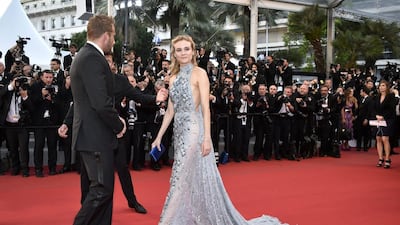 Diane Kruger in Prada and Belgian actor Matthias Schoenaerts. EPA