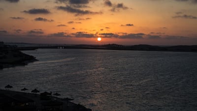 Photos of sunsets in the city of Marsa Matrouh in Egypt. Marsa Matrouh coastal cities one month, which goes to it a lot in the summer to spend a vacation in the beautiful faces (Photo by Fayed El-Geziry /NurPhoto) (Photo by NurPhoto/NurPhoto via Getty Images)