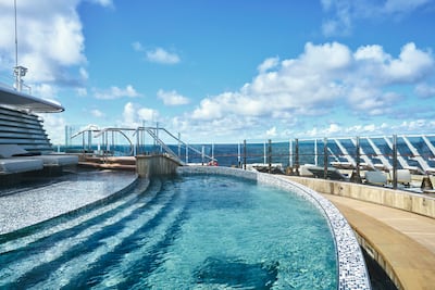 Helios Pool & Bar features a panoramic adults-only pool and lounge experience. Photo: MSC Group